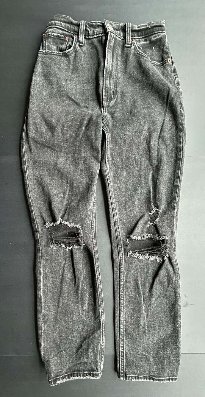 Abercrombie & Fitch The Ankle Straight Ultra High Rise Curve Love Size 24/00R